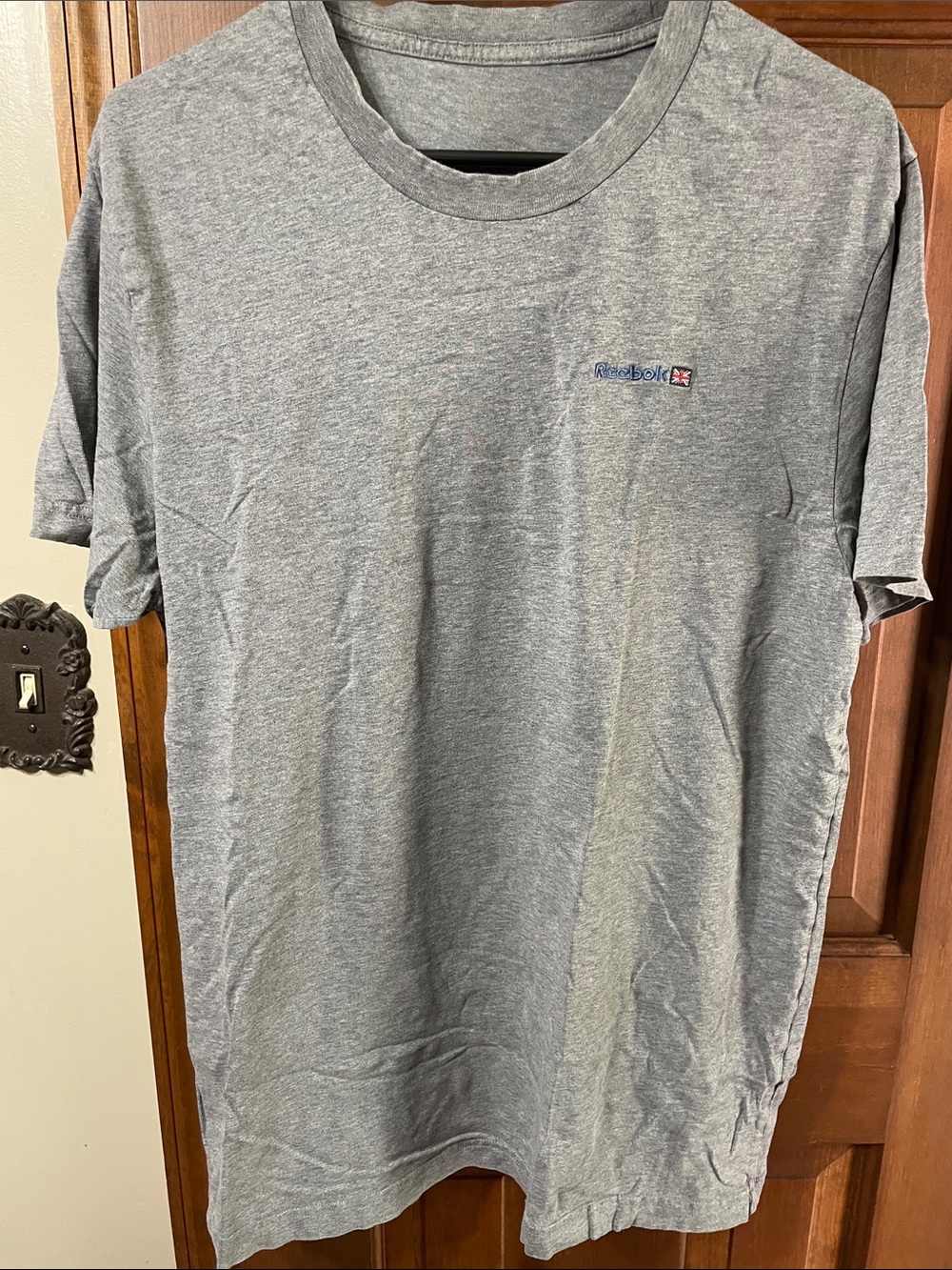 Reebok Men's Heather Gray Crewneck Logo Tee